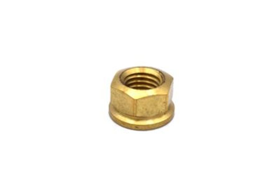 13mm Hex Brass Plain Cambox Nut - 9mm x 1.25 Pitch