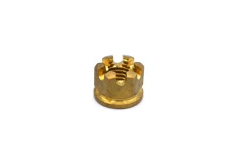 13mm Hex Brass Castle Nut - 9mm x 1.25 Pitch
