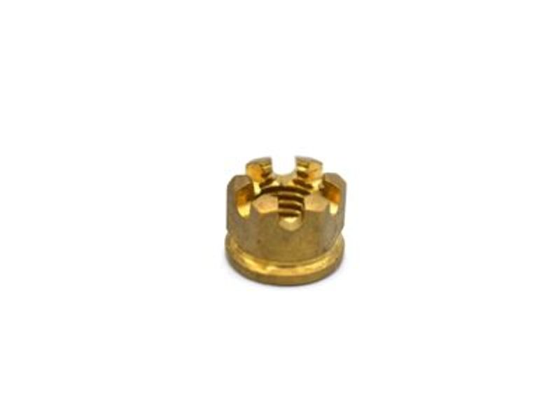 13mm Hex Brass Castle Nut - 9mm x 1.25 Pitch