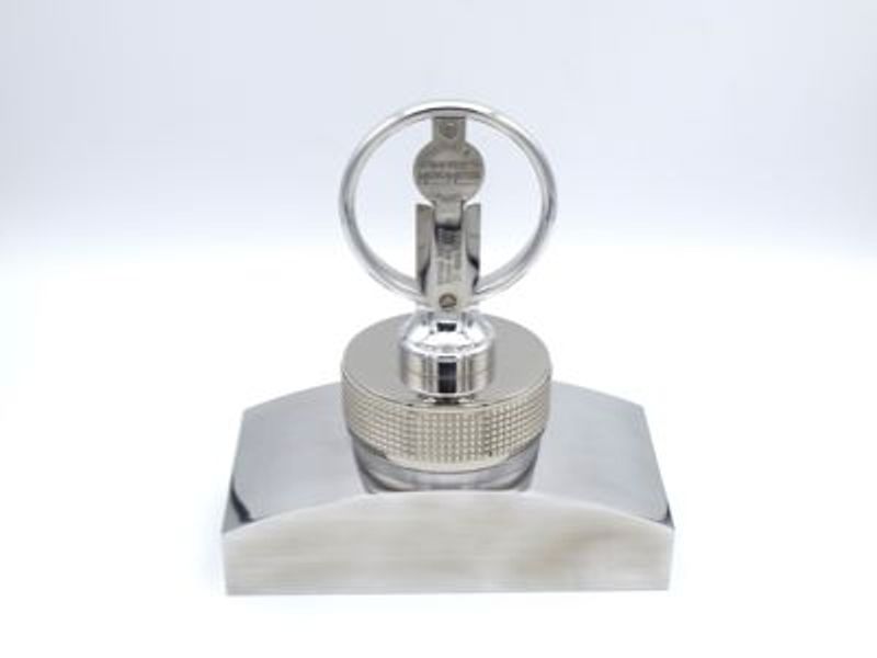 Repusseau and Radiator Cap Ornament - Mounted to Polished Aluminium Bugatti Radiator-Shaped Base