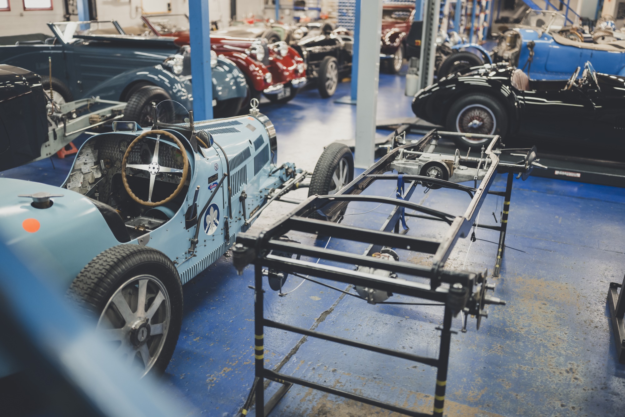 In-house comprehensive range of heritage Bugatti workshop services