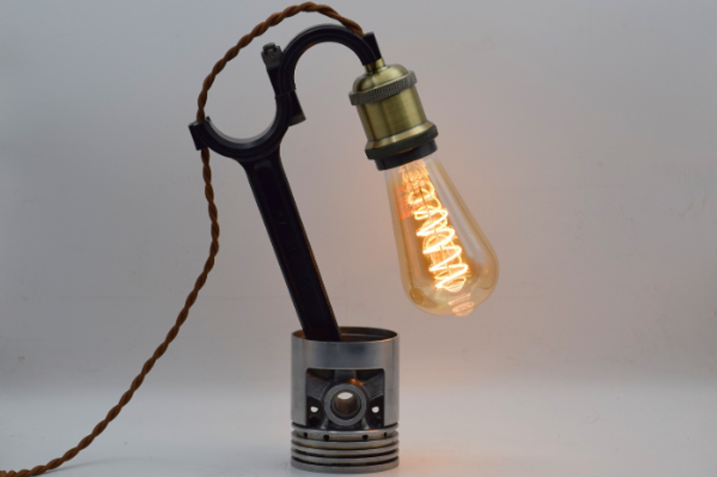  Original Bugatti Type 44 Con Rod & Piston Table Lamp
