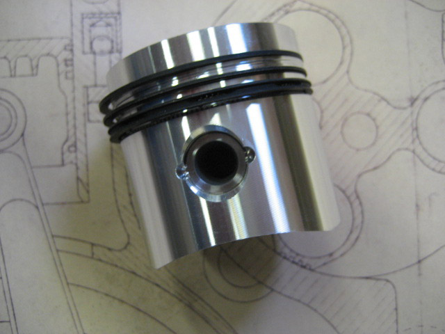 Piston with Clips, Pin and Rings - 60mm - T35